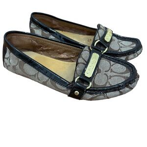 COACH Felica Signature C Brown Loafers 5.5 Fair Condition